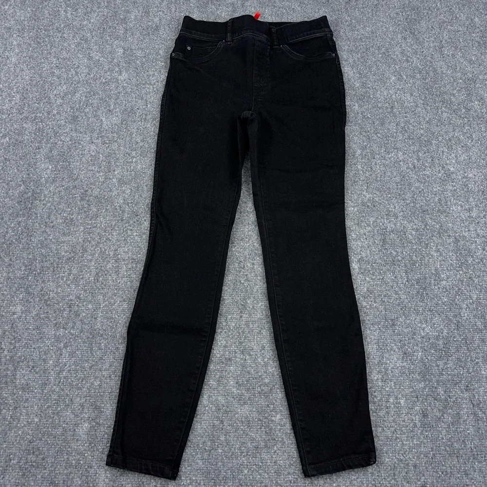 Spanx EveryWear Ankle Skinny Jeans Womens S Black‎ Pull-On High Rise 20278R